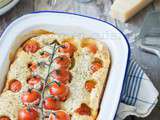 Clafoutis de tomates cerises (au parmesan et basilic)