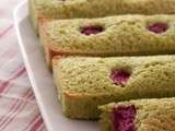 Financiers au thé matcha et framboises