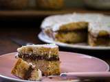 Gâteau au yaourt (sans oeuf), fourré (au chocolat) et glacé