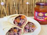 Mini wrap au chou rouge et chutney de mangue