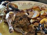 Cailles farcies sauce au cidre et champignons