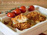 Four – Dos de merlu en crumble de tapenade tomate