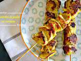 Plancha poulet – Brochettes de poulet mariné au curcuma