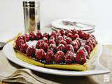 Tarte caramel chocolat aux framboises