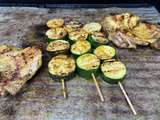 Cuisse de poulet a la plancha et sa brochette de courgettes 5💚💙💜