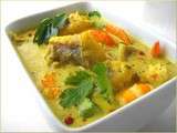 Cari de lotte au Curry Madras & Huile roucou