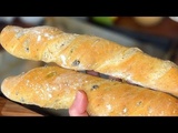 Pain fait maison : Baguettes aux Olives Recette Facile / Moelleuses et croustillantes