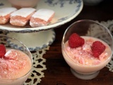 Bataille Food #94 , Octobre rose, Crèmes au chocolat blanc et biscuit rose de Reims