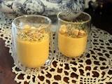 Cmum , recettes d'automne orange, panna cotta de butternut au curry , noisettes croquantes