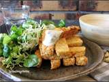 Frites de panisse au quinoa , sauce à l'ail