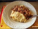 Hachis parmentier aux lentilles vertes et sauce tofu à la tomate