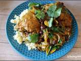 Tajine de poulet aux oignons et aux raisins secs