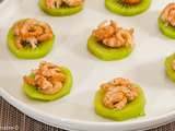 Bouchées de kiwi aux crevettes grises