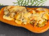 Courge butternut farcie aux poireaux