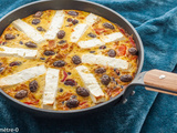 Frittata aux poivrons, haricots, olives et fêta