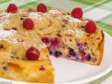 Gâteau à la ricotta et aux framboises