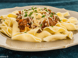 Pâtes bolognaises aux lentilles vertes