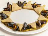 Pizza pesto moules