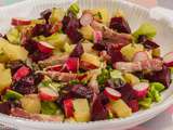 Salade de pomme de terre aux betteraves et lardons