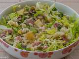 Salade de riz au jambon, kiwi, ananas et petits pois