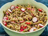 Salade de sarrasin aux haricots verts et radis