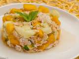 Tartare de mangue et concombre à l'araignée