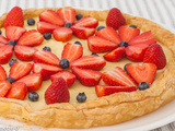 Tarte aux fraises sur crème au gingembre