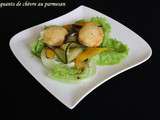 Croquants de chèvre au parmesan sur salade de légumes