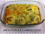 Gratin de poireaux et harengs fumés