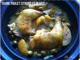 Tajine de poulet aux citrons confits et aux olives vertes