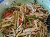 Trofie aux asperges, tomates cerise et pesto