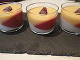 Panna cotta tricolore : coco, framboise, mangue