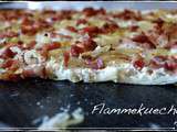 Flammekueche (tarte flammée ou flambée ?) au chèvre frais pour les intolérants au lactose, et oui