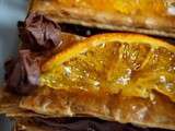 Mille feuille ganache au chocolat poivré et oranges confites