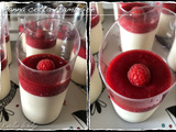 Panna cotta, coulis de framboise