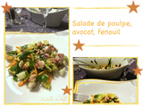 Salade de poulpe, avocat, fenouil