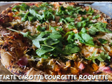 Tarte à la carotte, courgette et roquette