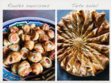 Tarte soleil et roulés saucisses