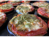 Tartines d’aubergines, tomates, mozzarella