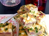 Frittata jambon-petits pois-feta-basilic