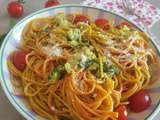 Spaghettis au pesto d'avocat