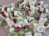 Brochettes de fruits et sa sauce chocolat