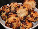 Petits pains au chocolat blanc et cranberries