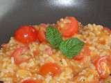 Risotto à la tomate cerise et à la menthe