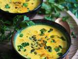 Soupe de potiron, curcuma et graines de courges