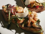 Tartine De Crevettes En Salade