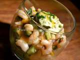 Verrine Crevettes, Mangue & Guacamole