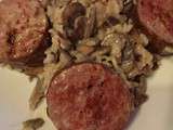 Risotto champignons des bois et saucisse de morteau