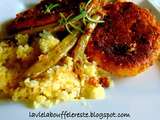 Couscous de chou-fleur et seitan à la portugaise