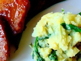 Médaillons de seitan avec purée de pommes de terre au kale et haricots verts à l'ail et au citron